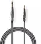 Nedis Cablu audio stereo Jack 6.35 mm Tata - 3.5 mm Tata 1.5m gri Nedis (COTH23205GY15) - drumix