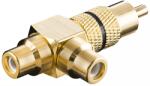 Goobay Adaptor RCA Y tata la 2x mama inel negru versiune aurita Goobay (11387) - drumix