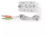 Nedis Audio Switch comutator audio analogic Nedis Jack 2x 3.5 mm tata - 3x 3.5 mm mama + 2.5 mm mama gri (ASCR10020GY) - drumix