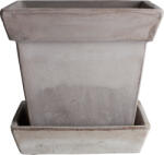 Bergs Potter Ghiveci Gaia 21 cm gri cu suport (GAIG21S)
