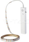 V-TAC Banda LED 2835 2.4W 1m 2700K cu senzor de miscare si alimentare baterii 4x AAA V-TAC (SKU-2573)