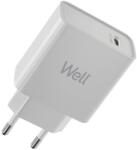 Well Incarcator retea 1x USB type C Apple 2.4A QC3.0 PD3.0 FCP AFC 20W alb Well (PSUP-USB-WPD20WE-WL) - drumix