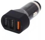 Well Alimentator USB bricheta auto Quick Charge 3 iesiri 28W negru Well (PSUP-USB-QC354BK-WL) - drumix