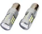 AMiO Set becuri auto cu LED CANBUS compatibil P21W BA15S 24 SMD 6.2W Alb 12/24V, destinat competitiilor auto sau off-road (AM01445)