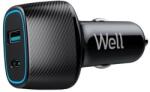 Well Incarcator auto Well 63W 1XUSB TYPE C PD 45W + USB-A QC 18W negru PSUP-USB-CPQ6301BK-WL (PSUP-USB-CPQ6301BK-WL) - drumix