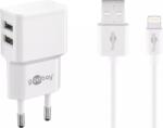 Goobay Incarcator dual Apple Lightning USB 2.4A 12W 1m alb Goobay (44979) - drumix