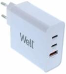 Well Incarcator retea Well 1x USB-A QC3.0 2x USB type C PD 65W PPS (PSUP-USB-WPQ6501WE-WL) - drumix