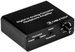 Cabletech Convertor DIGITAL Toslink/RCA la ANALOG 2x RCA +cu iesire casti 3.5 mm Jack Cabletech (ZLA0857-3)