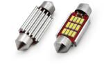 AMiO Set becuri auto cu LED CANBUS sofit compatibil C5W 12 SMD 4014 36mm Alb 12/24V, destinat competitiilor auto sau off-road (AM01289)