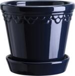 Bergs Potter Ghiveci cu farfurie Københavner, 21 cm, safir, glazurat (KCSB21S)