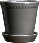 Bergs Potter Ghiveci Helena 14 cm gri cu suport glazurat (HCPG14S)