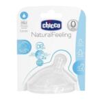 CHICCO Natural Feeling Tetina silicon inclinata, flux normal, 0luni+