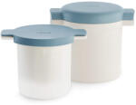 Lékué Set cupe preparare kefir si iaurt Lekue 1010155, 18, 5 x 14, 5 x 15, 5 cm, +4°C / +90°C, Alb/Albastru (1010155)