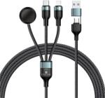 Prestige Charge Cablu Incarcare 6 in 1, PRESTIGE CHARGE, 100W, USB & USB-C la USB-C, Lightning Si Incarcare Apple Watch - Incarcare Simultana Laptop, Telefon si Ceas, 1.2m, Negru
