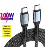 Prestige Charge Cablu USB-C la USB-C 100W PD 3.0, PRESTIGE CHARGE, Transfer Date si Incarcare SuperFastCharge 2.0, Pentru Laptop/Telefon/Tableta, 1m, Negru