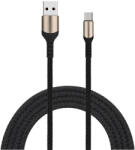 Prestige Charge Cablu USB la USB-C PRESTIGE CHARGE, Transfer Date si Incarcare FastCharge QC 3.0, Max 3A, Compatibil Telefon, Tableta, Textil Premium, 1m, Negru