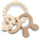 Lorelli Nyuszi szilikon és bükkfa rágóka - Natural Beige