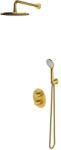 Omnires Y - Zuhanyszett termosztáttal, rejtett, testtel, 25 cm átmérőjű, 5 fúvókával, csiszolt arany színű SYSYT05GLB (SYSYT05GLB)