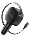 Spigen essential ev603bt autós töltő usb+type-c aljzat (60w, gyorstöltő + fix type-c kábel) fekete (ACP10515)