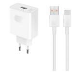 Honor SuperCharger hálózati töltő USB aljzat (66W, gyorstöltő + Type-C kábel) FEHÉR (HN-110600E00 + CABLE)