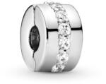 PANDORA Moments Timeless 791972CZ Szikráző áttetsző sor klip charm (Ag925/1000, 2, 9 g)