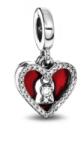 PANDORA 793119C01 Piros szív és kulcslyuk dupla függő charm (Ag 925/1000, 2, 41 g)