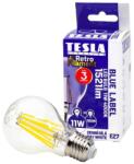TESLA Tesla FILAMENT RETRO, E27, 11W, 230V, 1521lm, 25 000h, 4000K nappali fehér, 360°, átlátszó (BL271140-3)