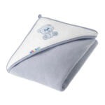 Akuku Baba kapucnis törölköző 100×100 cm - szürke - Maci