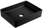 Laveo KVADRATO szögletes kerámia mosdó túlfolyó nélkül, matt fekete