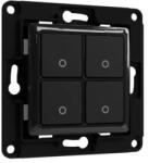 Shelly Întrerupător de perete cu 4 butoane Shelly Wall Switch 4 Negru, compatibil cu Shelly 1, 1PM, Plus și Dimmer (3800235266205)