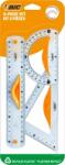 BIC Set geometrie BIC din rigla dubla 20 cm, echer 60º si raportor 180º 9927281