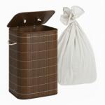 Relaxdays Coș de rufe din bambus cu capac (10141650)