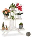 Relaxdays Suport de flori din lemn Relaxdays cu 3 trepte (10033798)