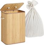 Relaxdays Coș de rufe din bambus cu capac (10141641)