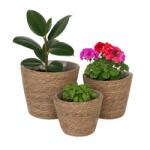 Relaxdays Set de 3 ghivece rotunde Relaxdays (10127228)