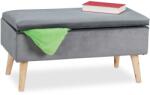 Relaxdays Bancă Relaxdays din catifea cu spațiu de depozitare (10058983) Pantofar