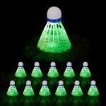 Relaxdays Set de 12 volane de badminton cu LED-uri Relaxdays (10106992)