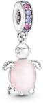PANDORA Moments 798939C02 Rózsaszín tengeri teknős muránói üveg függő charm (Ag 925/1000, 2, 32 g)