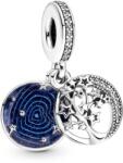 PANDORA Moments People 799645C01 Fa, hold és galaxis dupla függő charm (Ag 925/1000, 3, 2 g)