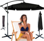  Nagy összecsukható függő kerti napernyő, fekete - 290cm