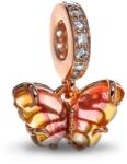 PANDORA Moments 782698C01 Rózsaszín és sárga muranói üveg pillangó függő charm (Ag925/1000, 1, 63 g)