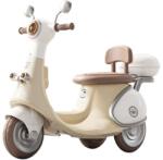  3 kerekű elektromos motorkerékpár, Alista Home, újratölthető akkumulátor, borulásgátló, világítás, hangok, 6V 7Ah akkumulátor, távirányító, 95x67x36cm, bézs