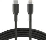 Playa by Belkin Cablu Belkin - Playa, USB-C/Lightning, braided, 1 m, negru (PMBK1004bt1MPBB)