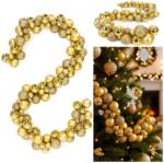 SPRINGOS karácsonyi díszgömb girland 160cm, arany (CA0982)