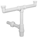 HC McAlpine mosogató szifon mosogatógép bekötéssel, 2 medencés 6/4"-40 mm (HC9)