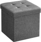 Brius Taburet pliabil depozitare sezut tapitat mdf imitatie in, 30x30x30 cm, maxim 130 kg, gri (EZ-LSF028G01)