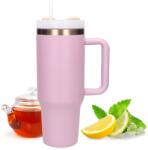 Extralink Black Forest Termosz Szívószállal Fogantyús Termosz, 1200 ml, Porrózsaszín (EX. 28631) (EX.28631)