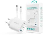 DEVIA Extreme Speed Series 65W GaN PD hálózati gyorstöltő adapter USB+2xType-C+Type-C kábel - fehér (ST111967) (ST111967)