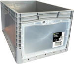 Bekuplast Lightline Euro láda, 600x400x320 mm, alja és oldala zár, csuklós ajtóval, Szürke (3269_000314_401001KL)