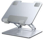 YESIDO - Asztali tartó (C185) - Összehajtható kivitel, csúszásgátló szilikon, telefonhoz, táblagéphez 4, 5 - 13" - Ezüst (KF2315087)